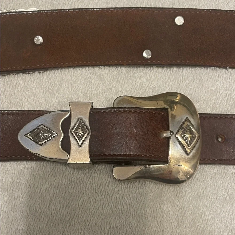 Vintage Leather Cowboy Navajo Belt